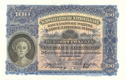100 frank francs franken 1949 Svájc Gyönyörű