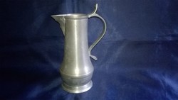 Older marked pewter jug, spout