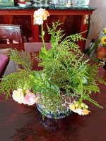 Kerezsi gy. Industrial art modernist ceramic ikebana - flower arrangement, pebble vase - for Mother's Day!