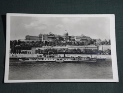 Postcard, Budapest, Royal Castle Palace, Buda Castle, Visegrád paddle wheel steamboat