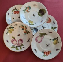 Herend fruit, vegetable and insect coasters with antique ribbons