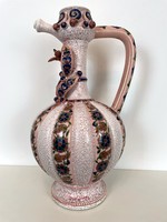 50 cm! Huge Zsolnay decorative jug from around 1880 in imperfect condition!