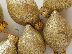 Glass Christmas tree decoration modern gold glitter drop-shaped glass decoration 7 pcs