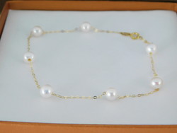 18K gold bracelet with pearls