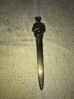 Figural copper leaf opener
