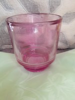 Rozsaszin  üveg  váza 12 cm magas