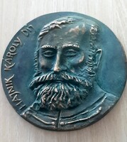 Károly Hajnik prize bronze commemorative plaque 10 cm in diameter