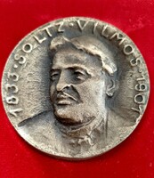 SOLTZ  VILMOS 1833 - 1901  Országos Magyar Bányászati és Kohászati Egyesület bronz emlék plakett