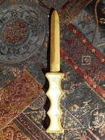 Gyöngyház - old copper leaf-opening knife with insert