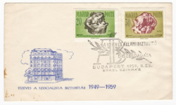 Tíz éves a szocialista biztosítás 1949-1959, Díszelőadás Erkel színházban - első napi bélyegzés