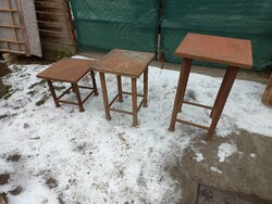 3 small iron tables