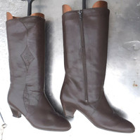 Brown leather boots, boots. 38-As