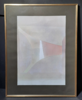 A. Ungerer 1985, absztrakt (50x65 cm, szép keretben üveg alatt)
