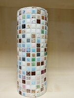 Ceramic vase decorated with mosaic tiles