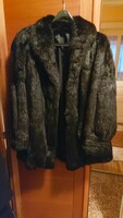 Fekete szőrme kabát L vagy XL méret