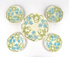1M274 Antique majolica dessert set