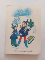 Retro karácsonyi képeslap 1969