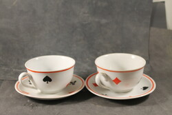 Zsolnay French card tea cups with bottoms 487