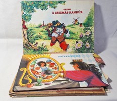 2 Old three-dimensional, fold-out storybook Snow White, Kandúr in Boots