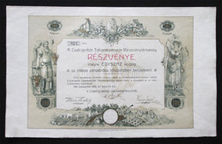 Csákigorbó savings bank share 100 crowns 1912 - Csákigorbó (rou)