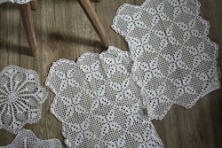 Beautiful hand crocheted lace tablecloths - 5 beautiful pieces