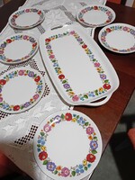 6 Personal cake/sandwich sets, a bowl and 6 plates