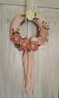 A door wreath waiting for spring or a cheerful decoration on a mirror