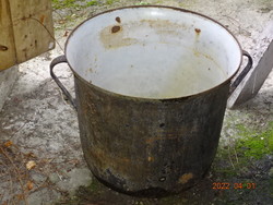 Crowned Hungarian coat of arms iron casting cast iron pot cauldron 40 liters garden decor!!!