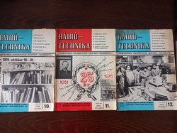 1976 Radio technology, the magazine of the Hungarian National Defense Association, 3 pieces