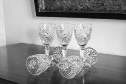 5 crystal white wine glasses