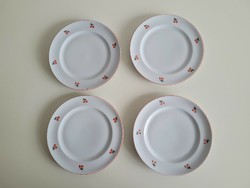 Retro 4 db cseresznye mintás Alföld porcelán tányér 19,5 cm cseresznyés tányér