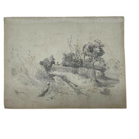 XIX. századi festő, feltehetően:  William Hahn (1829 - 1887): Faluvége F00396