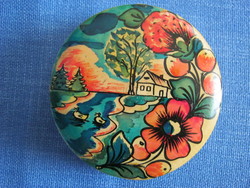Hand-painted wooden box with lid, gift box, jewelry holder