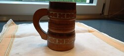 Retro wooden cup with metal insert