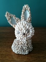 Handmade bunny sculpture decorated with sea shells