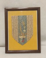 Újfehértó címere szalmatechnikával (17 x 23 cm +keret)