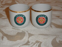 Hollóháza unicum porcelain cup, liqueur glass (2 pcs.)