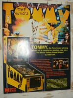 Pinball flyer Data East "Tommy the Who's" Flipper reklám prospektus