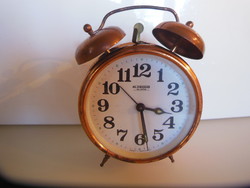 Clock - blessing German - 17 x 13 x 6 cm - metal with copper - plexiglass sheet - does not work