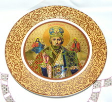 Szentképes angol porcelán tányér