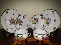 Herend bfr fruit pattern tea breakfast set in pairs 6 pcs