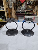 2 wrought iron candle holders