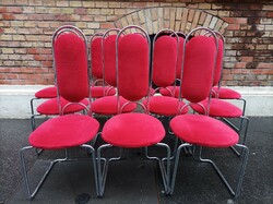 Extra 12-piece set, bauhaus style, chromed steel frame chairs
