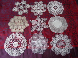 Hand crocheted lace tablecloth (9 pcs.)