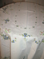 Beautiful Toledo blue floral tablecloth embroidered with small cross stitches