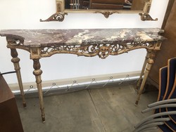 Console table with mirror.