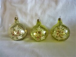 Old glass Christmas tree decorations! - 3 transparent, 