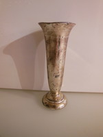 Candle holder - 13 x 5.5 cm - silver-plated - half filled with resin, very stable - German - perfect
