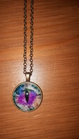 Purple necklace, pendant
