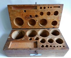 Old solid wooden box scale for weights